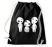 STYLETEX23 Kodama Tree Spirit Ghost Drawstring Gym Sport Bag Unisex, Black
