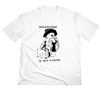 STYLETEX23 Migration is Not A Crime Paddington T-Shirt, M, White