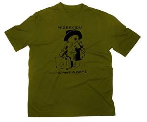 STYLETEX23 Migration is Not A Crime Paddington T-Shirt, XL, Olive