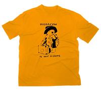 STYLETEX23 Migration is Not A Crime Paddington T-Shirt, XXL, Yellow