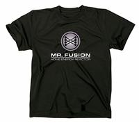 STYLETEX23 Mr Fusion Logo T-Shirt, L, Black