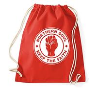 STYLETEX23 Northern Soul Music Drawstring Gym Sport Bag Unisex, Red