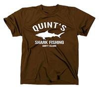 STYLETEX23 Quint's Shark Fishing Amity Island T-Shirt, L, Brown