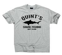 STYLETEX23 Quint's Shark Fishing Amity Island T-Shirt, L, Grey