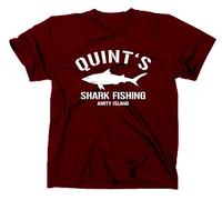 STYLETEX23 Quint's Shark Fishing Amity Island T-Shirt, L, Maroon