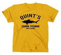 STYLETEX23 Quint's Shark Fishing Amity Island T-Shirt, L, Yellow