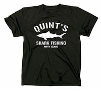 STYLETEX23 Quint's Shark Fishing Amity Island T-Shirt, M, Black