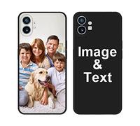 Styletify Custom Phone Case for Nothing Phone 1, Personalized Picture Case Shockproof Silicone Case Soft Candy Custom Phone Case Birthday Gift Mother's Day Protective Phone Cover Black