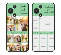 Styletify Custom Phone Case for TCL 60R 5G,Multi-Picture Collages Personalized Photo Text Case Anti-Scratch Drop Proof Protective Cover Black Soft Case Customized Gift Xmas P