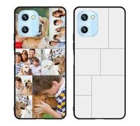 Styletify Custom Phone Case for UMIDIGI C1,Multi-Picture Collages Personalized Photo Text Case Anti-Scratch Drop Proof Protective Cover Black Soft Case Customized Gift Xmas E