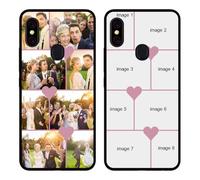 Styletify Custom Phone Case for UMIDIGI F1 Play/F1,Multi-Picture Collages Personalized Photo Text Case Anti-Scratch Drop Proof Protective Cover Black Soft Case Customized Gift Xmas Hearts