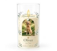 Styletify Personalized Pet Loss Gift, Custom Memorial Candle with Pet Photo, Name and Dates, in Loving Memory LED Candle, Dog Cat Sympathy Remembrance Keepsake for Someone Who Lost a Beloved Pet