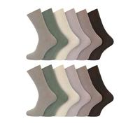 StyleWear® 3 Pairs, 6 Pairs, 12 Pairs Mens Extra Wide Non Elastic Plain Bamboo Socks Comfort Fit Loose Soft Top(PK 12, 6-11)