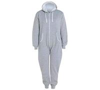 StyleWear Adults Zip Up Onesie1 Hooded Playsuit Unisex Thermal All in One Sports Jumpsuit M/5XL (Light Grey 5X Large)