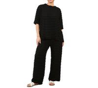 StyleWear Ladies Bubble Popcorn Tracksuit Set Womens Casual 2 Pcs Shorts Sleeve Lightweight Plain Tops & Trousers Loungewear Winter Co-Ord Set