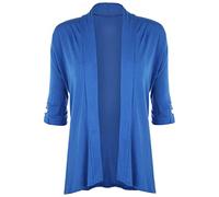 StyleWear Ladies Plus Size Short Button Sleeve Open Cardigan Womens Waterfall Stretch Top Sizes 12-28 (Royal Blue UK 20)