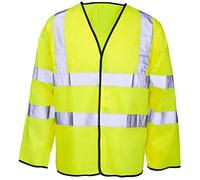 StyleWear Mens Hi Vis Reflective Tape Waistcoat Mens High Viz Long Sleeves Jacket Outerwear Tops