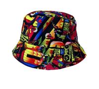 StyleWear® Unisex Reversible Bucket Hat, Foldable Beach Hats for Men and Women, Summer Sunshade Printed Fisherman Hat, 100% Cotton Ladies Hats One Size Sun Hat 58-59cm (1980s Print)
