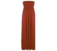 Womens Casual Bandeau Boobtube Gathered Sheering Strapless Ladies Long Maxi Dress