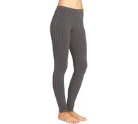 StyleWear® Women's Chunky Cable Knitted Full Length Thick Leggings - Ladies Knit Ribbed Stretchy Warm Pants (Charcoal M)