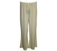 StyleWear Womens Elasticated Waist Loose Fit ITY Palazzo Trousers Ladies Baggy Tie Up Flared Wide Leg Pants (Cream UK 14)
