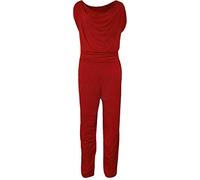 Womens Ladies Cap Sleeve Cowl Neck Tie Playsuit Ladies Belted Party Wear Plus Size Jumpsuit Red