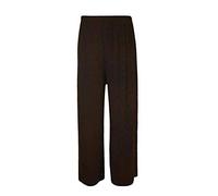 Womens Palazzo Wide Leg Flared Loose Fit Trouser Ladies Elasticated Waist Stretch Baggy Plain Pants Brown
