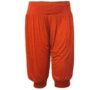 StyleWear Womens Plus Size 3/4 Harem Baggy Trouser Ladies Plain Cropped Ali Baba Trousers Pants (Rust UK 20-22)