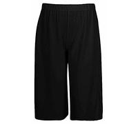 StyleWear Womens Plus Size 3/4 Length Elasticated Waist Culottes Ladies Flared Wide Leg Shorts Black
