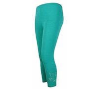 StyleWear Womens Plus Size Butterfly Sequin Leggings Ladies Stretch 3/4 Trousers Cropped Pants (Jade Green UK 20-22)