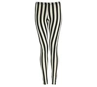 StyleWear Womens Stretch Long Leggings Womens Plus Size Plain Printed Full Length Skinny Pants (Black White Stripe UK 16-18)