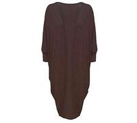 StyleWear Womens Waterfall Long Batwing Kimono Cardigan Ladies Long Dip Hem Cardigan Shrug Top (Chocolate Brown UK 16-18)