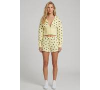 STYLEWISE Women's 2 Pack Polka Dot Cropped Hoodie & Drawstring Shorts Co-ord Set in Yellow | Size: Medium STYLEWISE Yellow M