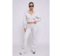 STYLEWISE Women's Hooded Top & Fold Over Waist Trouser Fleece Co-ord Set in Grey | Size: Medium STYLEWISE Grey M