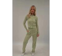 STYLEWISE Women's Ribbed Button Detail Crop Top & Wide Leg Trouser Co-ord in Green | Size: Medium/Large STYLEWISE Green M/L