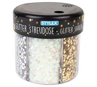 Stylex 23387 Glitter Scatter Decoration in a Practical Shaker Box with Hearts and Stars in 6 Different Designs for Crafts and Decorating