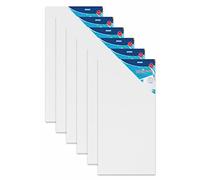 Stylex 28583-P6 Stretcher Frame 30 x 60 cm 100% Cotton Canvas Primed Back Stapled for Oil Acrylic Tempera Paints Gouache Painting Set of 6