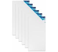 Stylex 28636-P6 Stretcher Frame 50 x 100 cm with 100% Cotton Canvas Primed Back Stapled for Oil Acrylic Tempera Paints Gouache Painting Set of 6