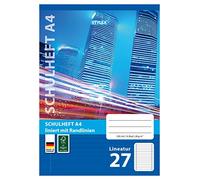 Stylex 29827 P25 School Notebook A4 16 Sheets Line Style 27 (Lined Edge Indoor/Outdoor) Pack of 25