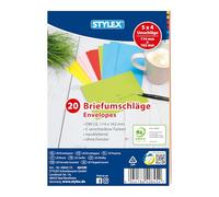 Stylex 40845-P5 Coloured Envelopes DIN C6 5 x 20 Pieces Wet Adhesive Envelopes Made of 80 g/m² Paper in 5 Bright Colours Without Window
