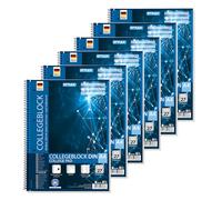 Stylex 43888-P6 Spiral Bound Notepad Lined DIN A4 80 Sheets with 60 g/m² Grammage, Pack of 6