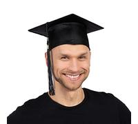 Graduation Black Hat Mortar Board Cap School College University Fancy Dress