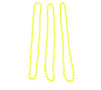 Stylex Neon Beads Necklaces 1980s Fancy Dress Accessories Funky Fluorescent 70s 80s (Yellow)