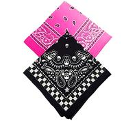 Stylex Party 2 Pack Bandana Pink Skull Gothic Biker Mask Balaclava Headband Wrist Tie Neck Tie