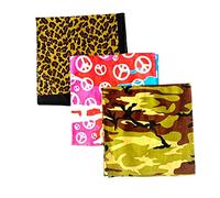 Stylex Party 3 Pack of Army Bright Bandana Leopard Print Funky Bandana Headband Wrist Tie Neck Scarf