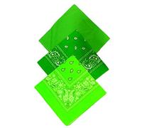 Stylex Party 3 Pack of Green Bandana Scarf Hairband Neck Tie Neon Green Paisley Bandana st Patrick's