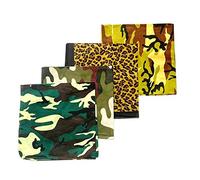 Stylex Party 4 Pack of Army Bandana Leopard Print Headband Wrist Tie Funky Hipster Hunting