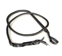 Stylex Party Black Faux Leather Long Whip with Braided Design and Long Length with Handle Wrist Strap Fancy Dress Bedroom Roleplay Accessory
