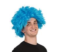 Stylex Party Blue Sidekick Afro Wig Funny Halloween World Book Day | Elasticated Wig For Halloween Fancy Dress Costume Outfit Accessories