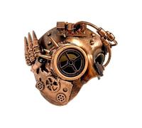 Stylex Party Bronze Half Mask with Functional LED Light, Handmade with 40+ Pieces, Comfortable Elastic Strap